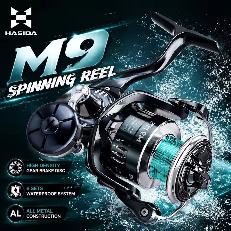 Trolling Reel - Carrete de pesca HASIDA M9, totalmente