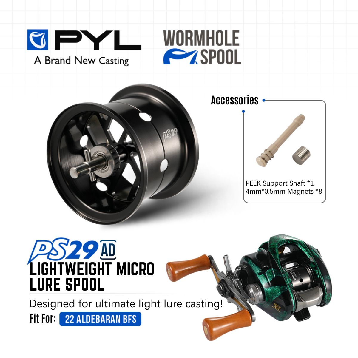 Carrete Modificado PYL PS29 AD - Reel Spare Spool reseña y precio